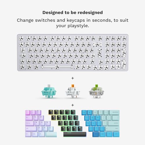 Image of Glorious GMMK 2 RGB Mechanical 96% White Gaming Keyboard- TKL Hot Swappable DIY White Mechanical Keyboard - Wired, RGB Backlit,- PC Setup Accessories- 96%,