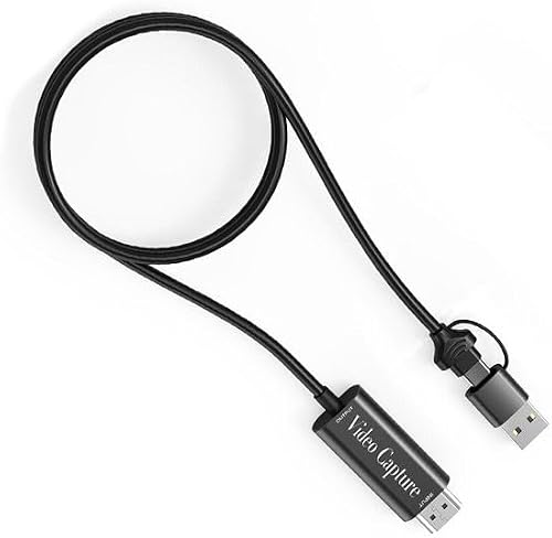 HDMI to USB + Type C Video Capture 2M 1080P HD Recording Capture Card HDMI-Compatible To USB-A/USB-C Video.