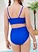 blibean Teen Girls Swimsuits Two Piece Bikini Sets Big Girl Summer Fashion Boho Hawaii Swim Bathing Suits Solid Beach Swimwear Sets Traje Baño Niñas Size 6-7 Year Old Dark Blue
