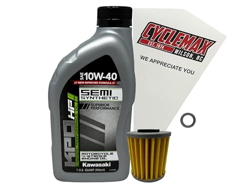 CYCLEMAX Semi Synthetic Oil Change Kit Compatible with 2019-2023 Kawasaki KX450