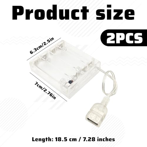 Battery to USB Powered Pack for 5v-6v Led Neon Sign,2 Pcs Neon Lights Power Operated Box, Neon Portable Battery Box for Indoor Outdoor Home Office Garden Yard Use