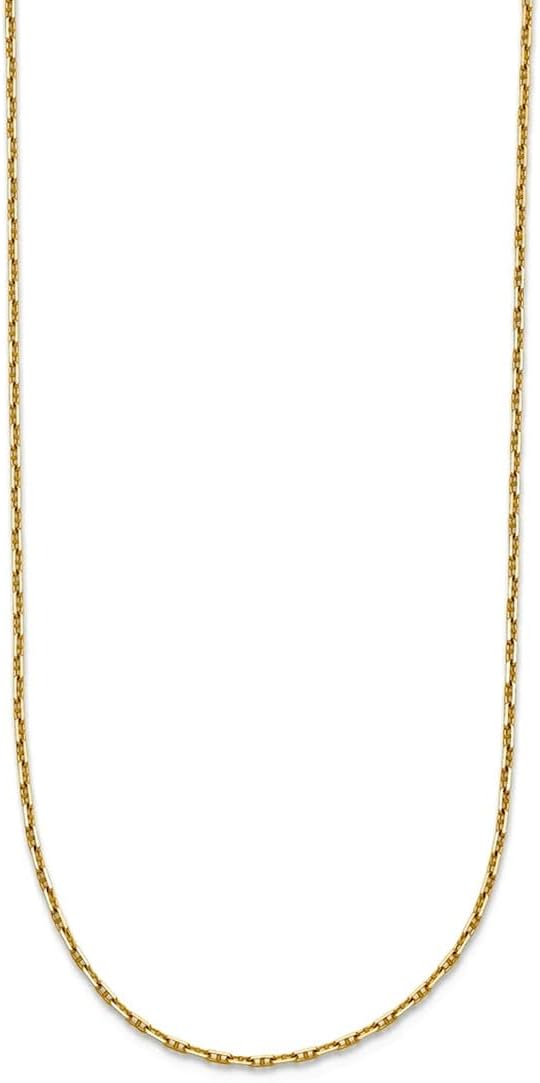 JewelryWeb 14k Solid Yellow Gold 1mm Nautical Ship Mariner Anchor Chain Necklace 20 Inch Chain Necklace for Women and Men