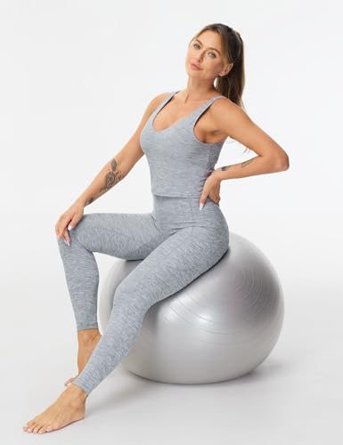 Image of THE GYM PEOPLE Thick High Waist Yoga Pants with Pockets, Tummy Control Workout Running Yoga Leggings for Women