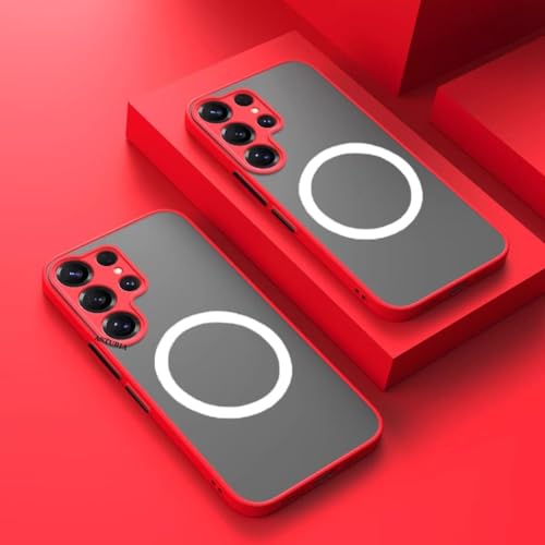 Coque Samsung S25 rouge mate et magnétique pour une protection optimale au quotidien