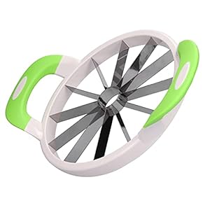 Handmatige fruitsnijder, veilig en gezond om roestvrijstalen watermeloensnijder van voedingskwaliteit te gebruiken voor hompicknick en kantoor(Grote kleurendoos)