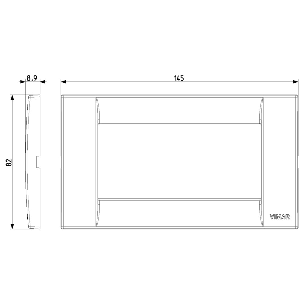 VIMAR 16744.01 Idea Placca Classica 4 Moduli in tecnopolimero, Bianco Brillante