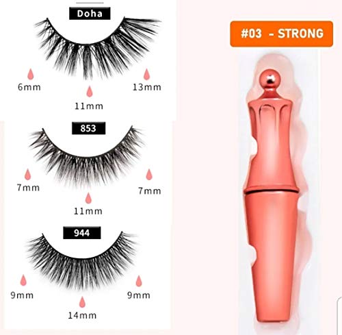 Kit Cílios Magnéticos Postiços Com Imã + Delineador + Aplicador