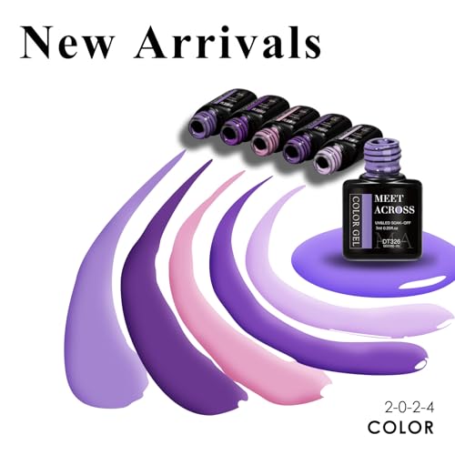 Set de esmaltes gel violeta pastel MEET ACROSS miniatura 6