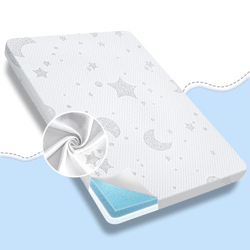 Pack and Play Mattress, 38x26 Pack N Play Mattresses, Portable Dual-Sided Soft & Firm Memory Foam Baby Mattress for Pack n Play Playpen with Breathable Removable Cover