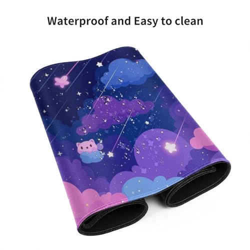 Tapis de bureau de jeu violet doux et géant pour setup créatif