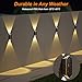 Ellasay Solar Fence Lights Outdoor: 6-Pack Solar Powered Wall Lights Up and Down Waterproof IP65-3 Color Brighter LED Focus Lens SolarLights Dusk to Dawn 12h for Patio/Backyard/Porch/Railing