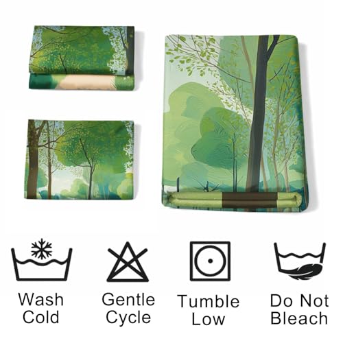 Housse de couette 160 x 200 microfibre douce avec fermeture éclair imprimé nature - 7