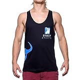 STEELY SPORTS Tank Top Herren Bodybuilding - betont Brust- und Schultermuskulatur - Farbe: schwarz, Gr. L (Trainingsshirt, Sommer Tanktop, Gym Shirt, Muskelshirts Bodybuilding Herren)