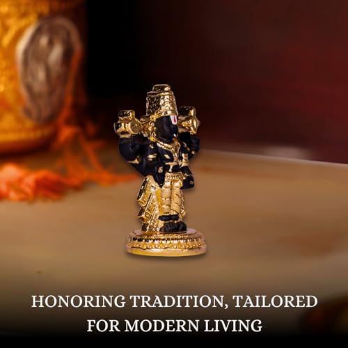 Image of Gold Plated Premium Balaji Statue for Car Dashboard, Gifting, Pooja Room Decor & Home Decoration (3 Inches)