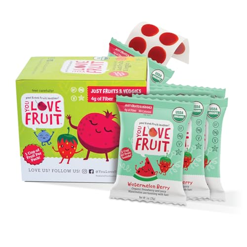 YOU LOVE FRUIT - WATERMELON BERRY All Natural Fruit Snacks, Healthy Snack Pack, Real Fruit! Gluten Free, Non GMO, Vegan, Fiber packed, Low Fat, Kosher, Variety Pack, Great For Adding To Gift Box, 1.0 oz (Pack of 12)