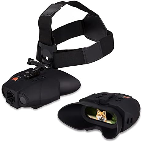 Nightfox Swift Night Vision Goggles | Head Mounted | Wide Viewing Angle, 1x Magnification | Close Quarters Tactical Goggles | USB Rechargeable | Digital Infrared Night Vision Binoculars for Adults