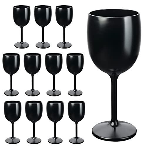 Schramm® Mehrweg Weingläser in schwarz wählbar 6, 12, 24 oder 48 Stück Champagner Glas Sektflöten Sektkelch Stielglas Champagner Gläser Fassungsvermögen, Größe:12 Stück