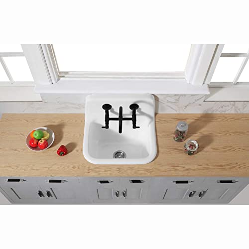Kingston Brass Fauceture Gckws221822 Petra Galley 22 Inch Wall Mount Single Bowl Kitchen Sink, White #TOP3