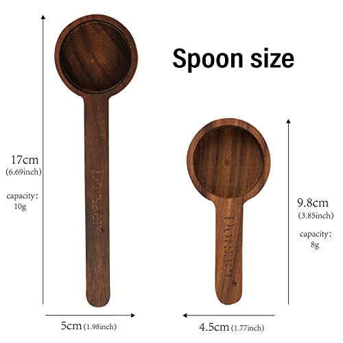 Dorsaer Wood Scoop For Canister - Measuring Spoon For Coffee Beans, Ground Coffee, Protein Powder, Spices, Tea And Bath Salt Scoop (Long) #TOP5