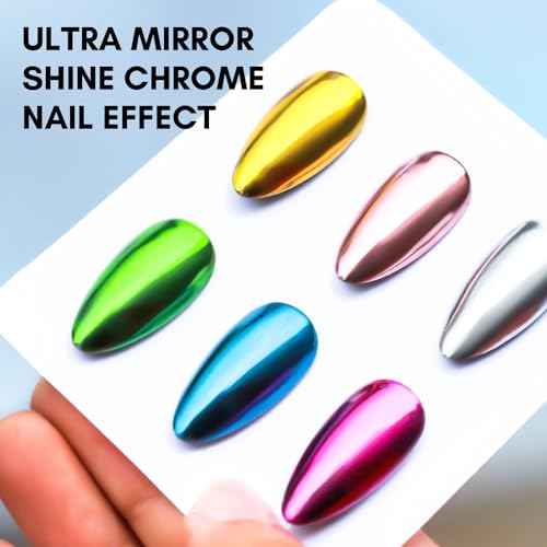 Makartt Gel Top Coat for Chrome Nail Powder - 15ml Clear No Wipe High Gloss Top Coat Gel Nail Polish Mirror Shine Long Lasting Easy Application, Soak off UV Lamp, DIY Home Salon Art Design