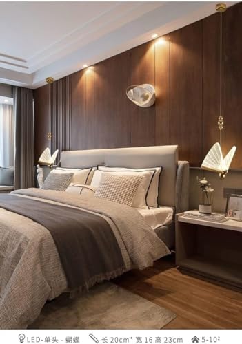 Bedroom Light Modern Personality Living Room Butterfly LED Restaurant stairwell Chaner lamp,Chaner (One Color 1 Light)