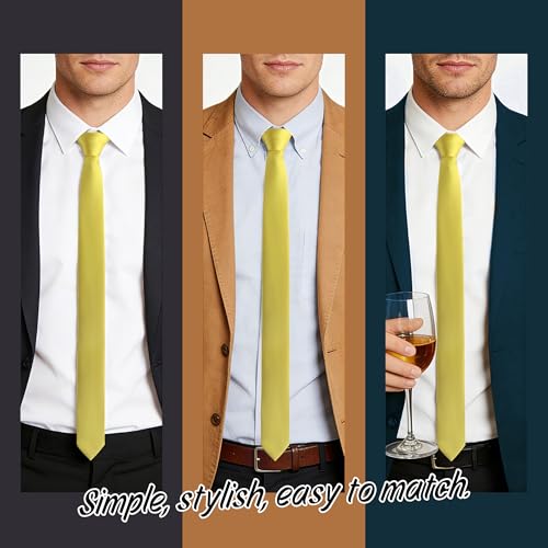 Image of Skinny Tie Men Women 2 inch (5CM) Slim Necktie Solid Thin Ties Formal