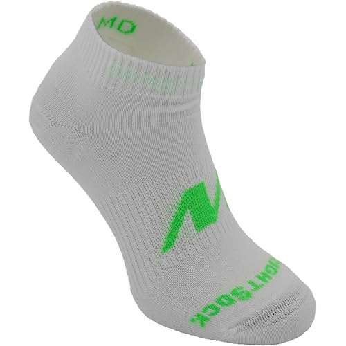 Wrightsock Unisex Running II Lo Socks | Guaranteed Blister Free | Breathable | Women Men | Marathons | White W/Black Accent Logo, Medium