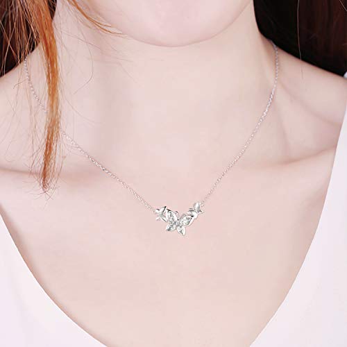 WINNICACA Butterfly Choker Necklace s925 Sterling Silver Birthstone Pendant Necklace Jewelry Gifts for Women Wife Wedding Birthday Christmas gifts4