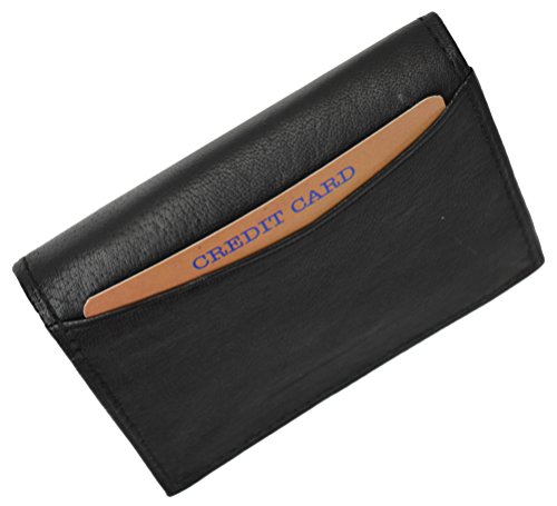 New Leather Business Card Holder Expandable Wallet Money Card Case Black Mens4