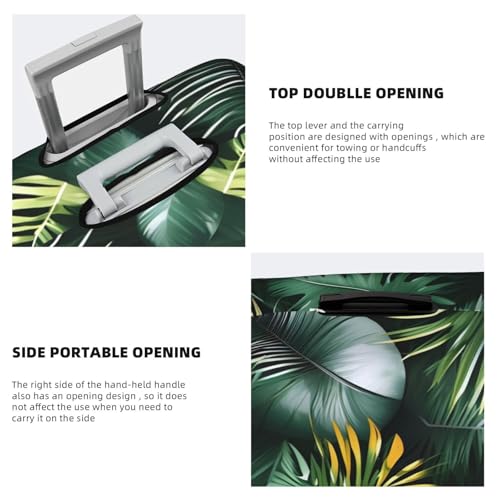 Tropical Palm Leaves print Luggage cover, suitcase protector, elasticated protective sleeve, fits 18-32 inch suitcases, X-Large, White4