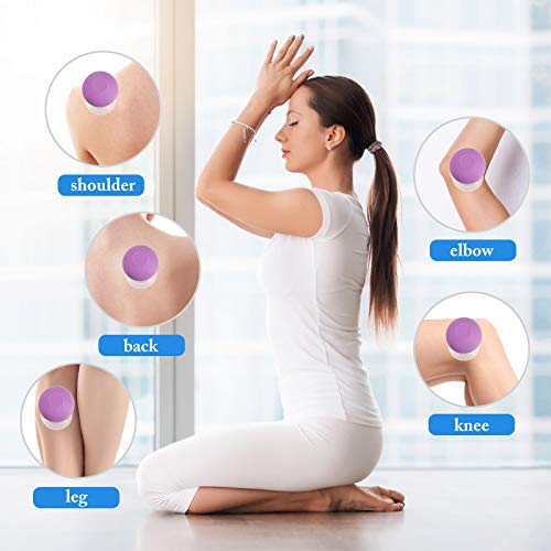 Image of BBTO 4 Pieces Glass Cupping Set Glass Silicone Cupping Cups Massage Vacuum Suction Cupping Cups for Body Face Leg Arm Back Shoulder Muscle and Joint Pain (Purple)
