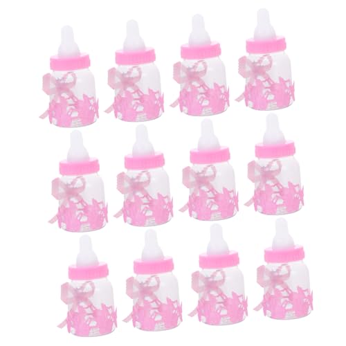 iplusmile 12 piezas Caja de Botellas de Plástico para Chuches Recipientes Duraderos para y para Fiestas Infantiles Shower y Cumpleaños