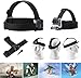 4 in 1 Universal Action Camera Accessories Kit Head Strap Mount/Chest Harness/Selfie Stick/Phone Holder Compatible with Gopro Hero 12 11 10 9 8/Insta360 One Camera/Mobile Phones