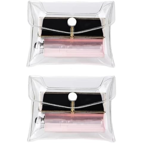 2Pcs Clear Mini PVC Makeup Bag Set Cover
