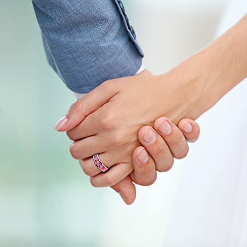 Stainless Steel Pink Camo Ring - Pink Camo Band - Engagement Ring - Wedding Rings - Promise Rings for Couples - Camo Wedding Ring - Camo Wedding Rings - Camo Rings for Women4