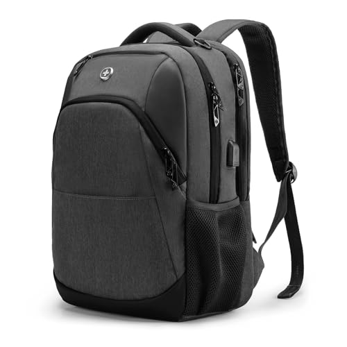 Swissdigital Design Travel Laptop Backpack for Men and Women, College Backpack with USB Charging Port for Fits 16 Inch Notebook, Grey | SD1670-02