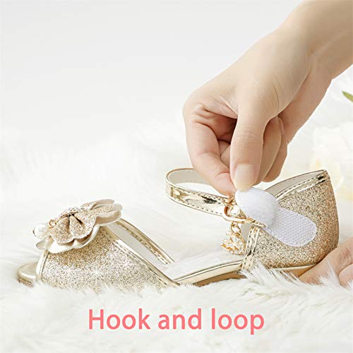 Osinnme Wedding Sandals For Girls Low Heel Sequin Princess Cute Toddler Light Gold Heeled Sandals For Girls Size 13 For Wedding Princess (Gold 13) #TOP4