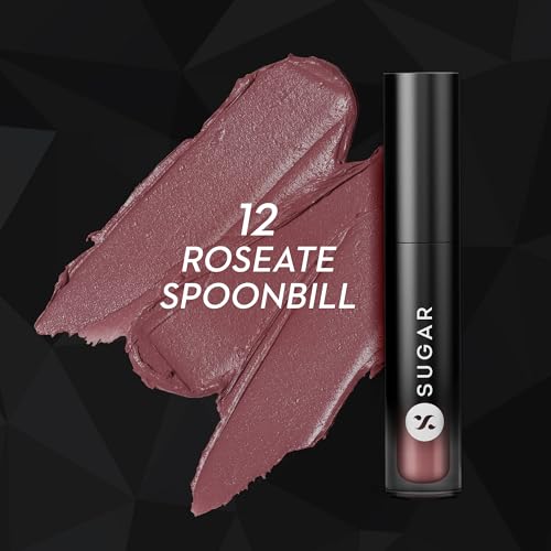 Image of SUGAR Cosmetics Mousse Muse Lip Cream | Lasts 24+ Hrs | Creamy Mousse Lipstick | Waterproof & Smudgeproof | 5ml - 12 Roseate Spoonbill