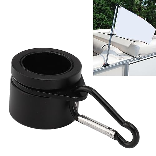 Flag Pole Kit, Rotating Flapole Mounting Rings G3/4 ID with 2 Hooks for Flagpole (Black)