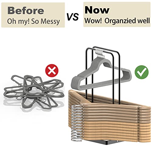 Tofiigrem Hanger Storage Holder, Hanger Storage Stand Holds Up 80 Velvet Hangers For Laundry Room Closet Space Saving, Sturdy Adult Baby Clothes Hanger Holder Rack (Black) #TOP4