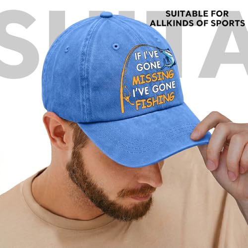 Image of Fishing Adjustable Cotton Baseball Cap, Funny Trucker Hat Gift for Men Women Grandpa Dad Fishing Lover Fisherman