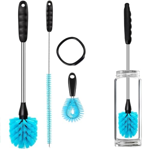 Image of KBZONE 3Pcs Bottle Cleaner Brush Set, 15 inch Long Handle Washing Baby Bottle Cleaning Brushes for Narrow Neck Water Bottles Tumblers Straws Coffee Mugs Sport Bottles Flasks and Thermos Lid Cup Brush