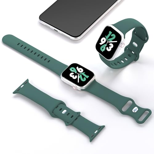 Image of Sport Band Compatible with Apple Watch 38mm 40mm 41mm 42mm 44mm 45mm 46mm 49mm, Replacement Soft Silicone Accessory Strap Wristbands for iWatch Series 11 /10 /9 /8 /7 /6 /5 /4 /3 /2 /1 Ultra SE Women Men