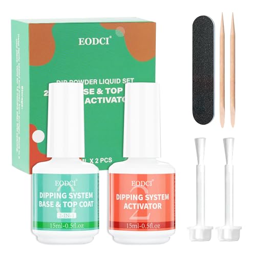 EODCI 2 into 1 Dip Powder Nail Kit, 15ml/0.5oz/Bottle Dipping ...