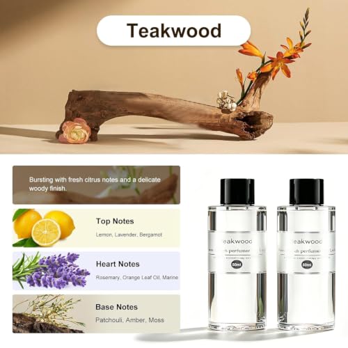 Image of Amor Lyris 2 Packs Essential Oil Refill for Smart Car Air Freshener, 3.5OZ Car Diffuser Refill, Aromatherapy Perfume Refill (4-8 Months Use), Natural Plant Extracts, Mahogany Teakwood