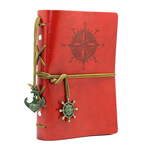 NectaRoy Vintage Retro PU Leather Cover Notebook Journal Diary, Nautical Spiral Blank String Daily Notepad Travel to Write in