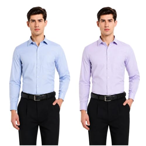 Image of Men's Solid Formal Shirt | Premium Cotton Rich Full Sleeves Shirt | Comfort Fit Office Wear Shirt with Single Chest Pocket | Stylish Casual & Formal Shirt for Men