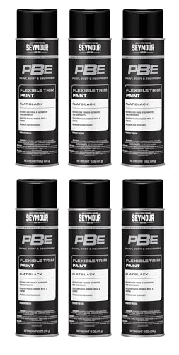 20-1678 – PBE Flexible Trim Spray Paint—Flat Black (15 oz, 6-Pack / 90 oz Total) | Bulk Value Pack | Automotive & Industrial Trim Paint | Fast-Dry Acrylic Coating for Smooth Finishes
