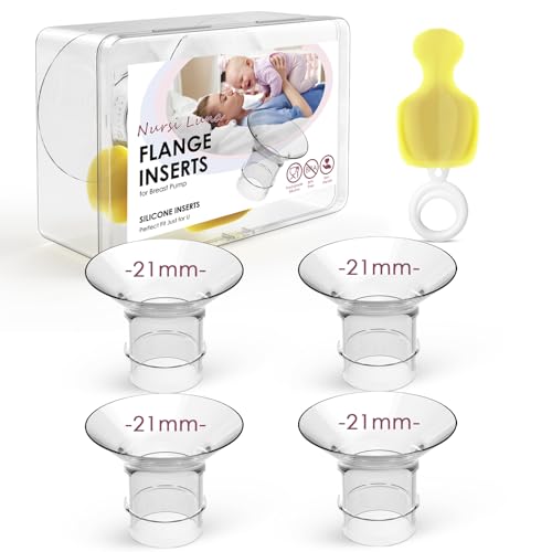 Image of Nursi Luna Flange Insert 15mm 4PCS for 24mm Flange /Shield, Flange Sizing Kit Silicone Flange Insert with Storage Box, Cleaning Brush, Breastfeeding Essentials Kit for Moms
