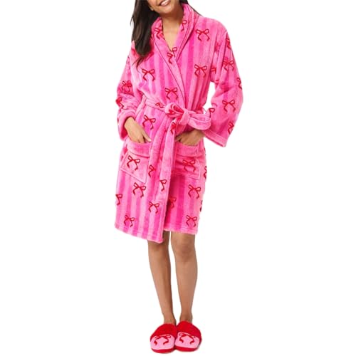 Red Bath Robe With Cupid Print